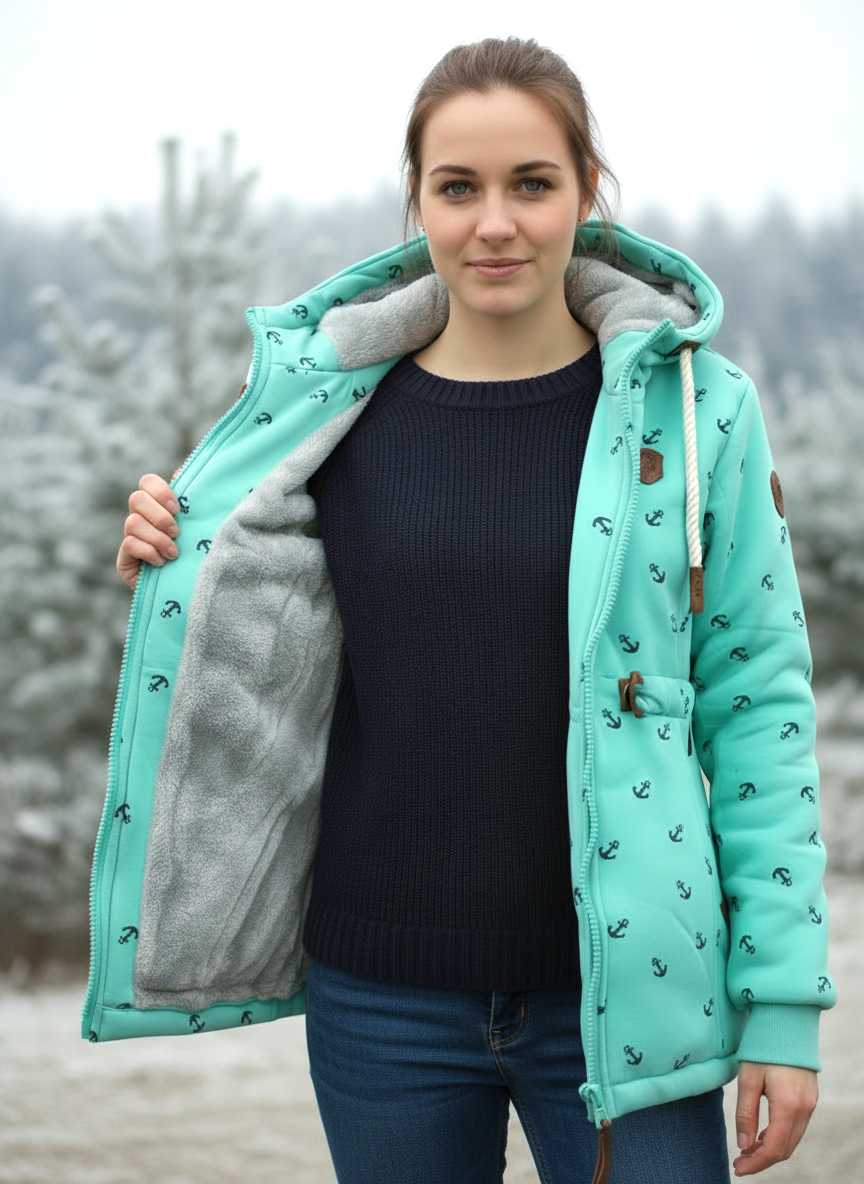 Dámská bundomikina s kožíškem velké velikosti 2XL až 6XL zelinkavá Již pouze vel. XXL a XXXL