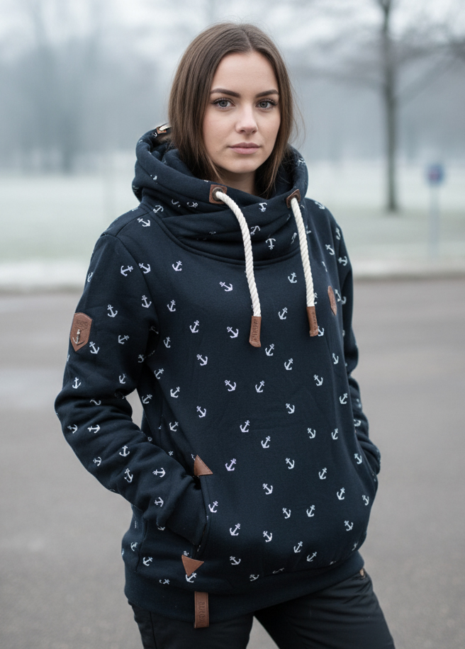 Dámská mikina - velké velikosti 2XL až 7XL modrá