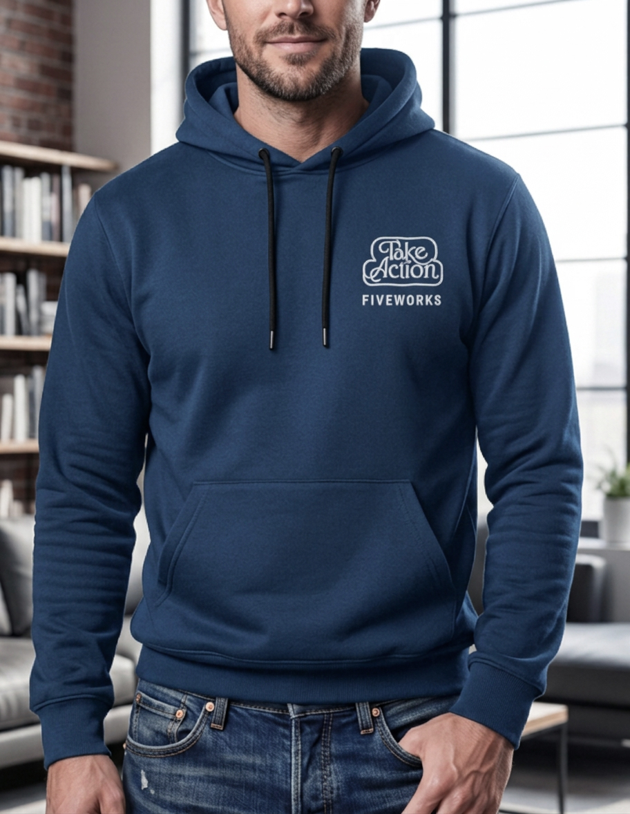 Pánská mikina RVCA fivevorks modrá Výroba Turecko