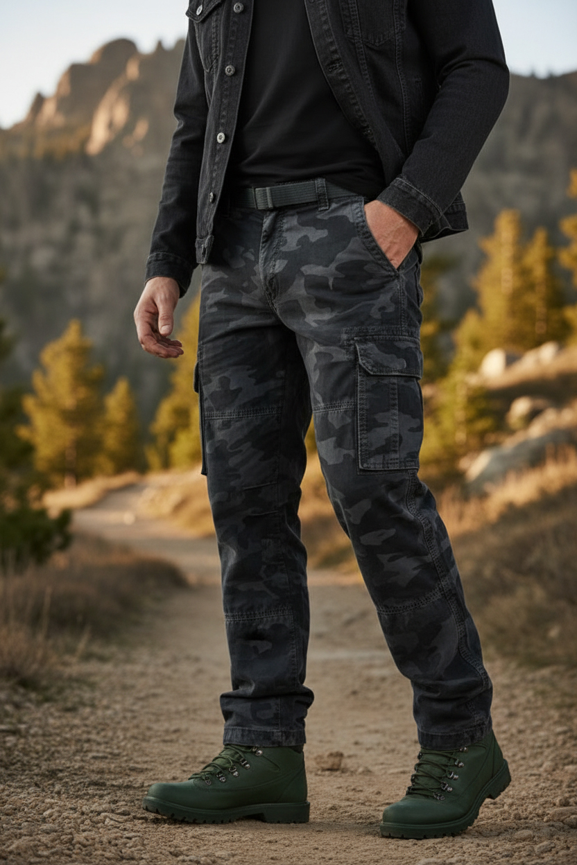 Pánské maskáčové kalhoty modro šedý maskáč 