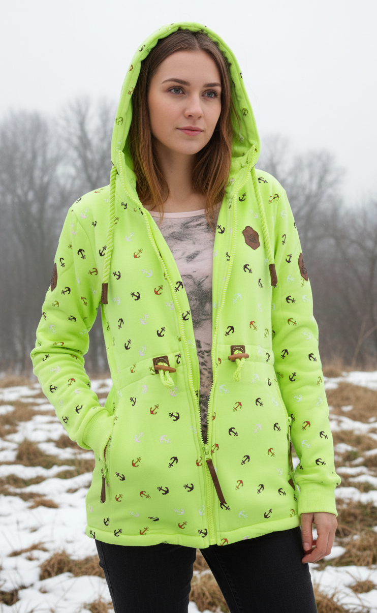 Dámská mikina velké velikosti 4XL až 7XL neonová Již pouze vel. 5xl 