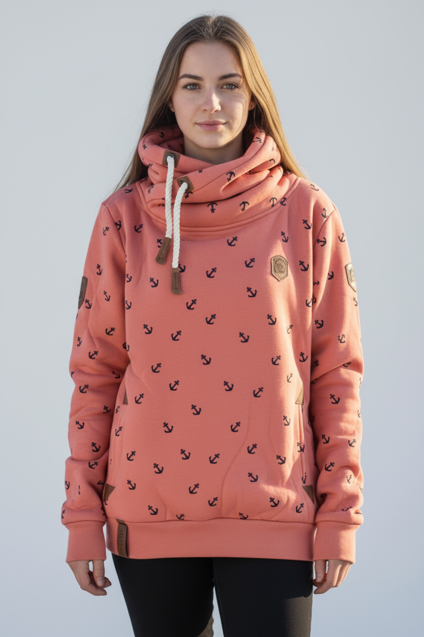 Dámská mikina - velké velikosti 2XL až 7XL  lososová