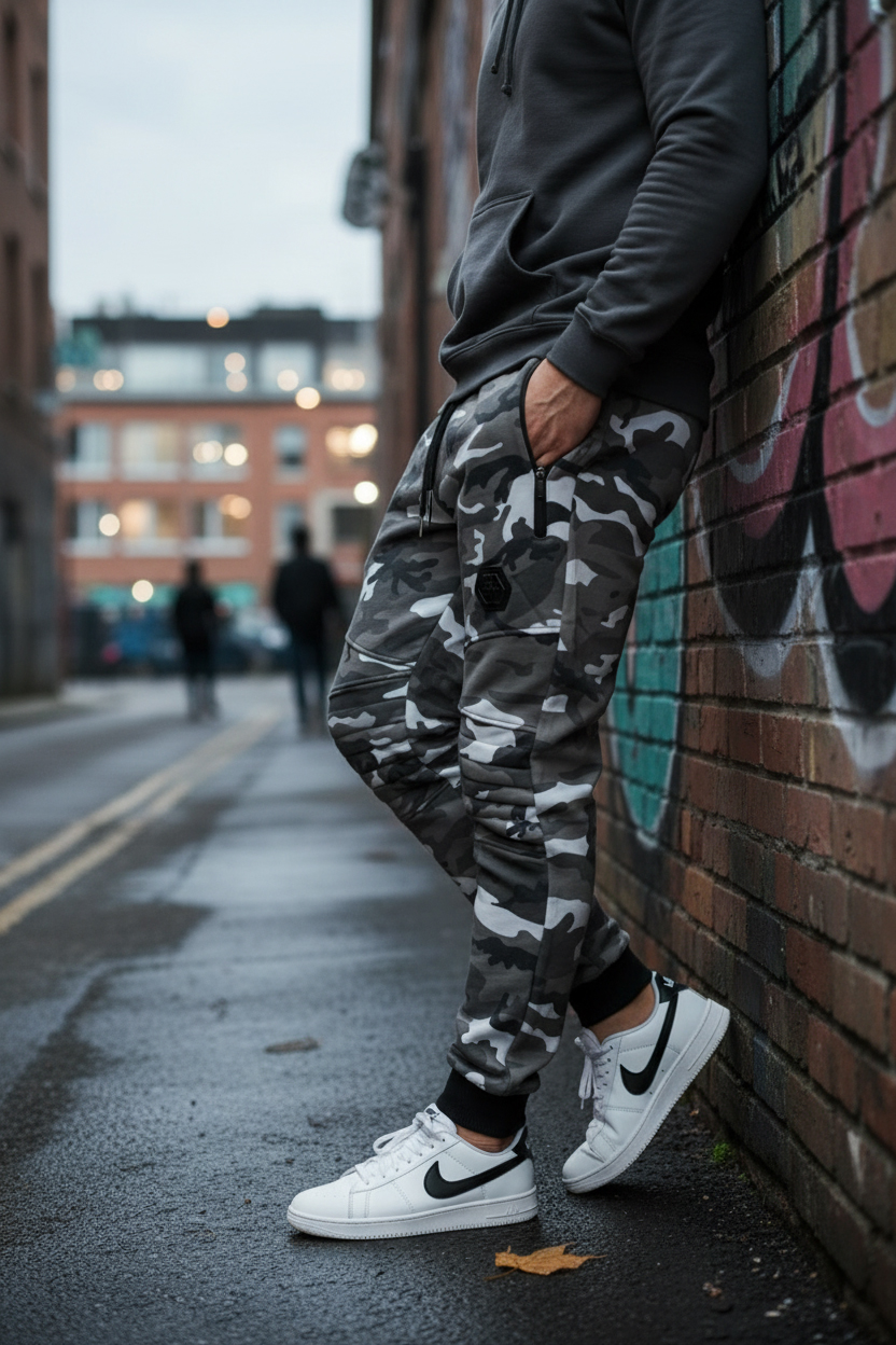 Pánské zateplené maskáčové tepláky VINTE Vzor-metro  