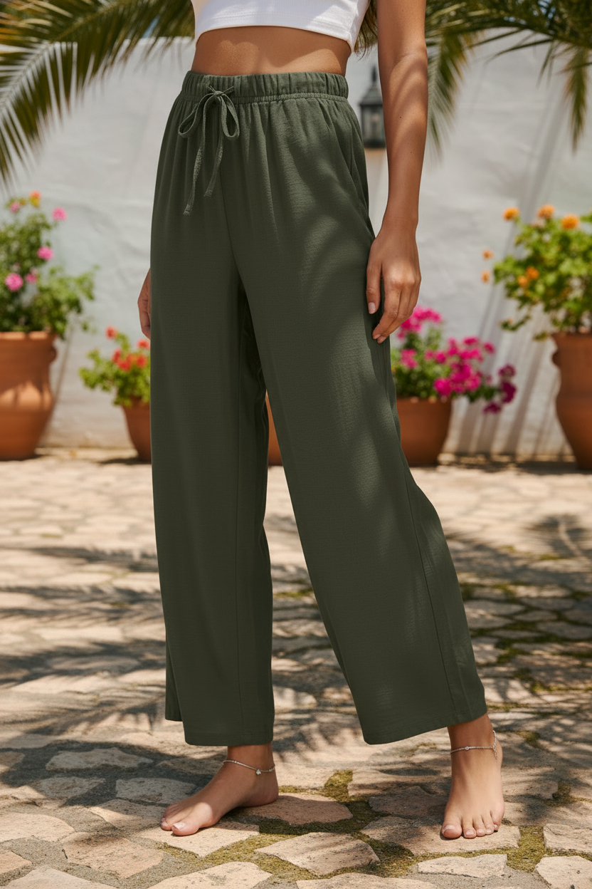 Dámské letní kalhoty HZJ fashion khaki