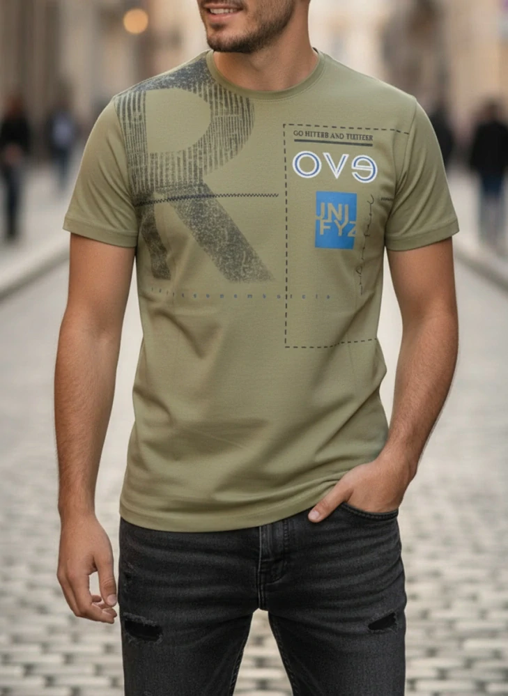 Pánské triko khaki