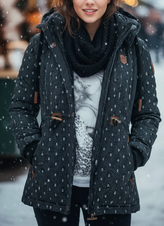  Dámská zimní parka s kožíškem VINTE velké velikosti 2XL až 6XL tm.modrá  Již pouze vel. XXXL