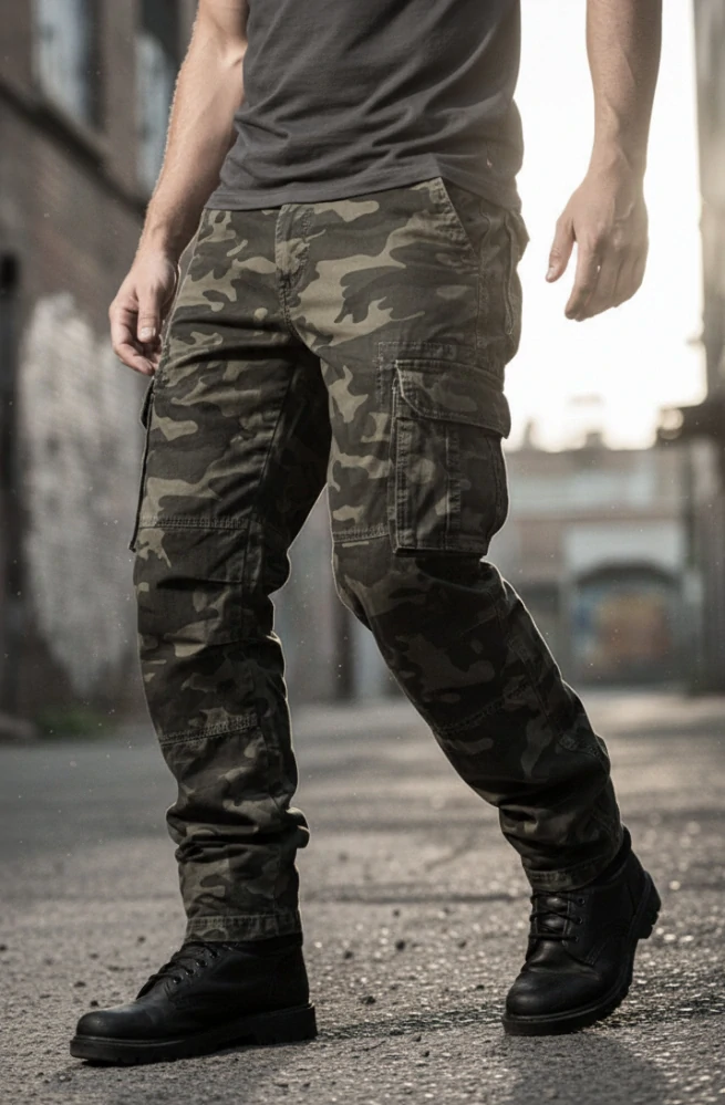 Pánské maskáčové kalhoty woodland (matný)