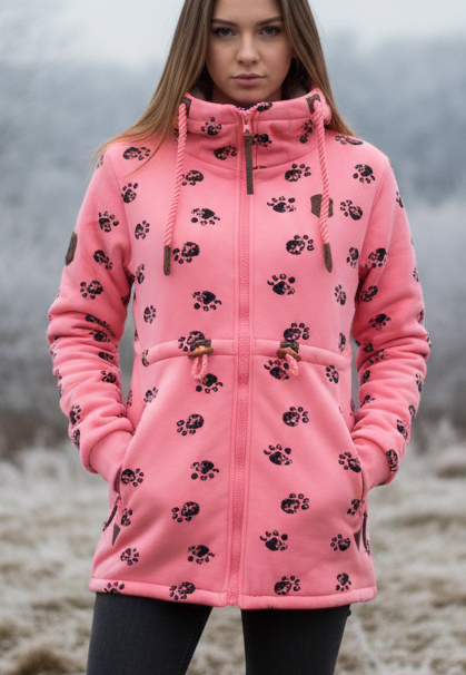 Dámská bundomikina s kožíškem HD denim velké velikosti 5XL 