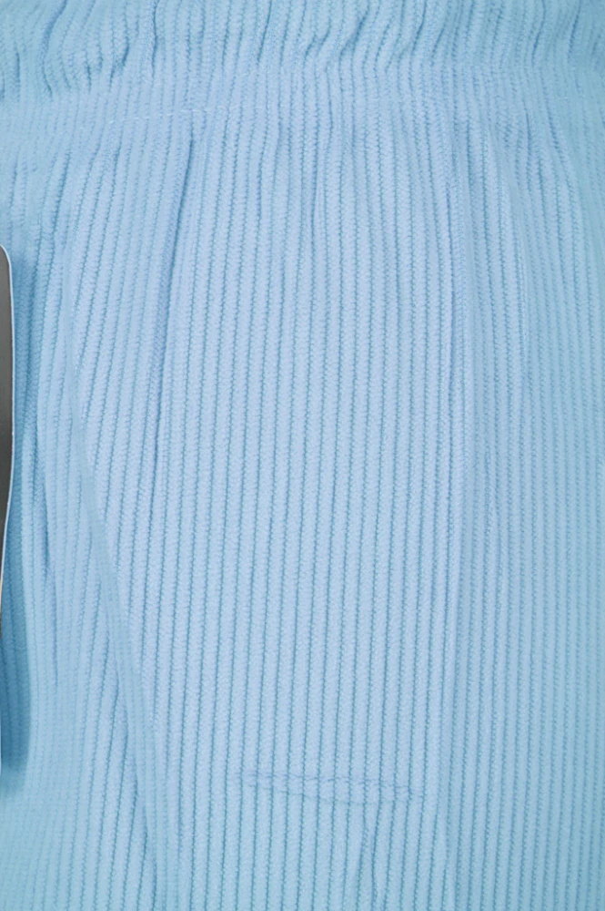 Dámské letní kalhoty - manšestr - modrá