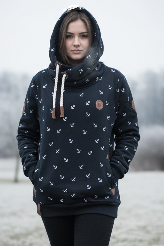 Dámská mikina - velké velikosti 2XL až 7XL modrá