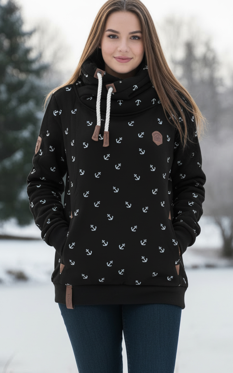 Dámská mikina - velké velikosti 2XL až 7XL černá Již pouze vel. 5XL