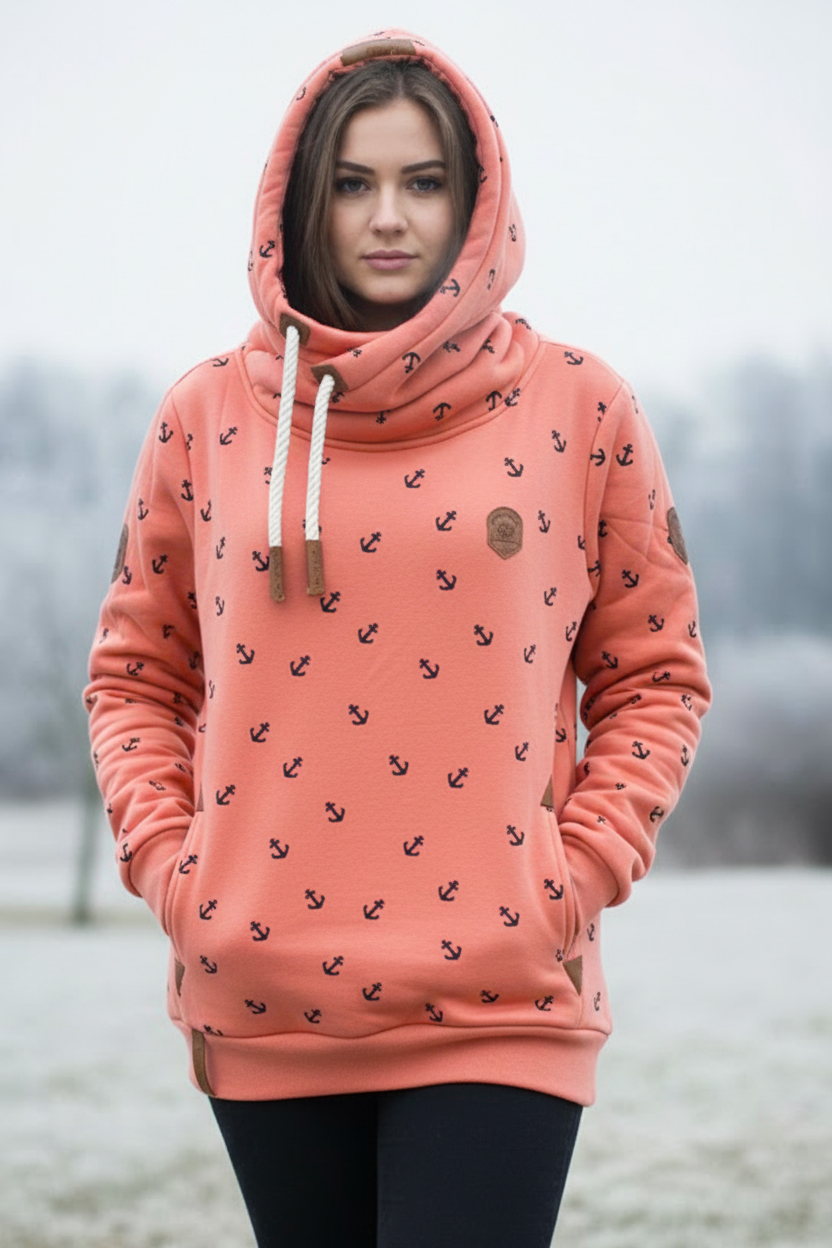 Dámská mikina - velké velikosti 2XL až 7XL  lososová