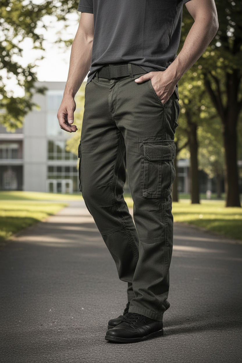 Pánské kapsáče LOSHAN  matně olivově zelená