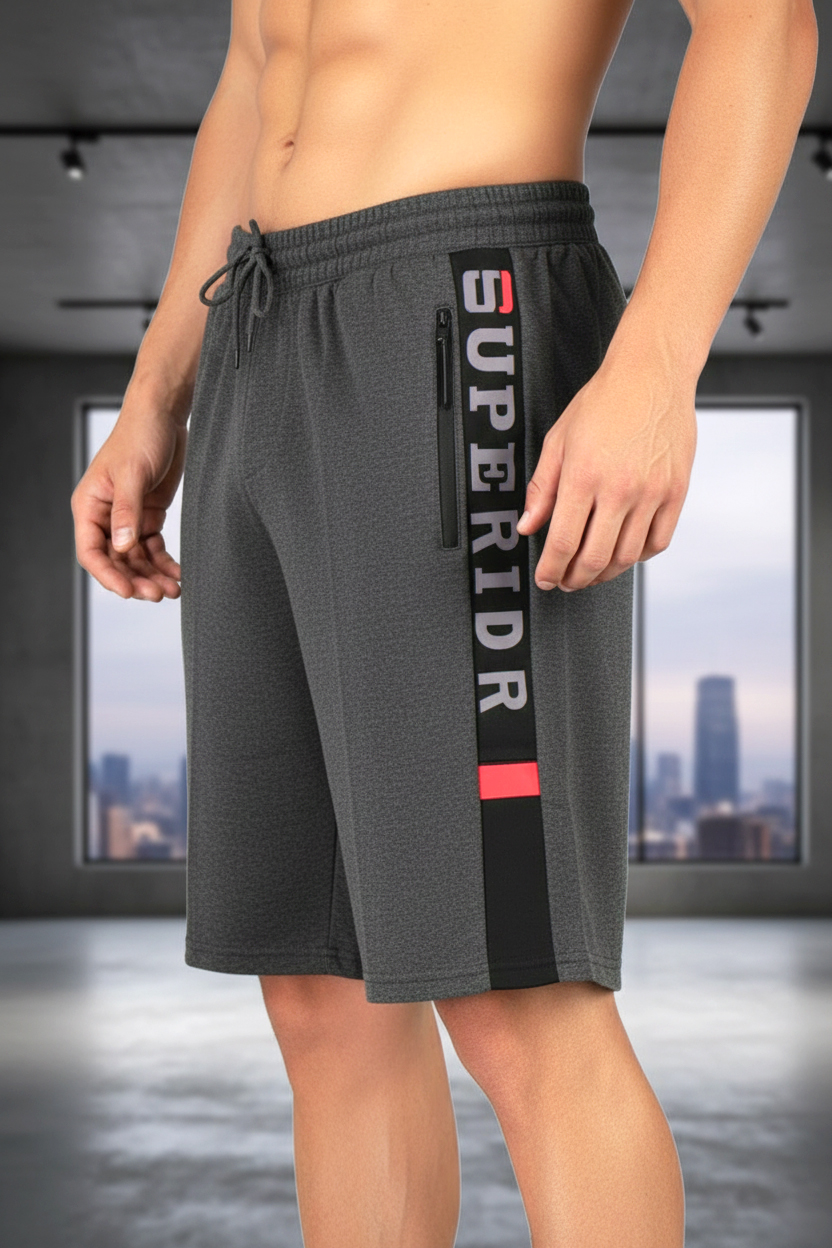 Pánské teplákové kraťasy světle šedý melír