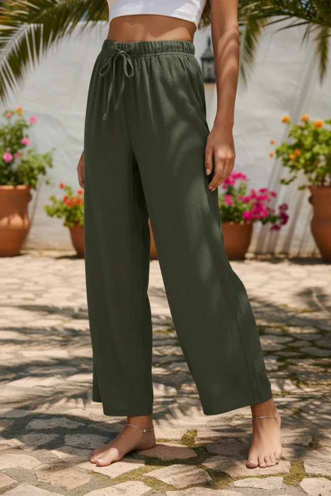 Dámské letní kalhoty HZJ fashion khaki