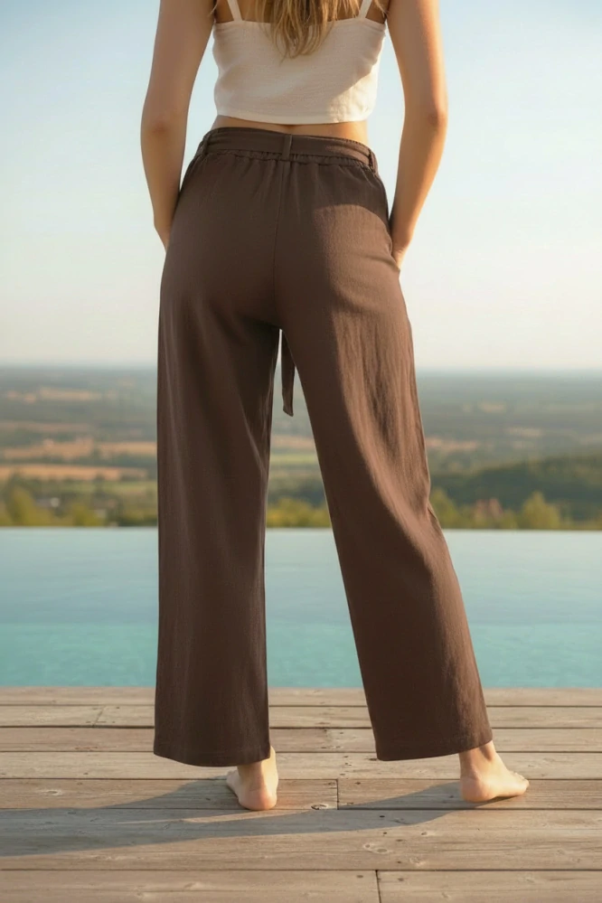 Dámské letní kalhoty HZJ fashion hnědé