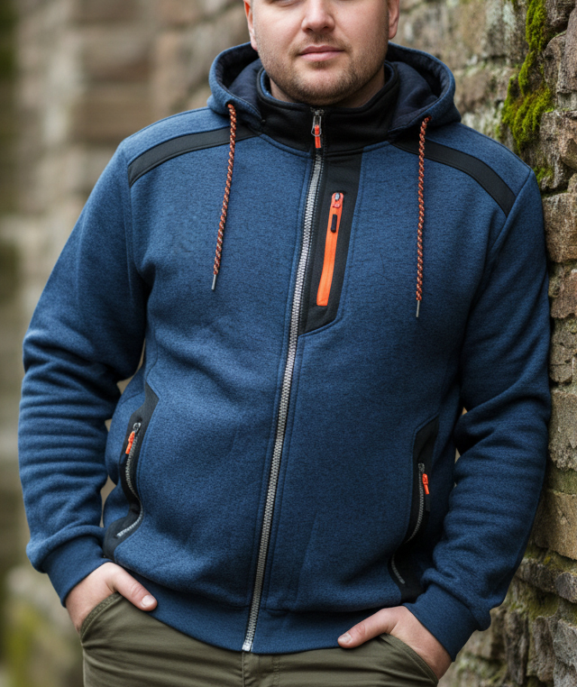 Pánská mikina VINTE velké velikosti 3XL až 7XL Modrý melír