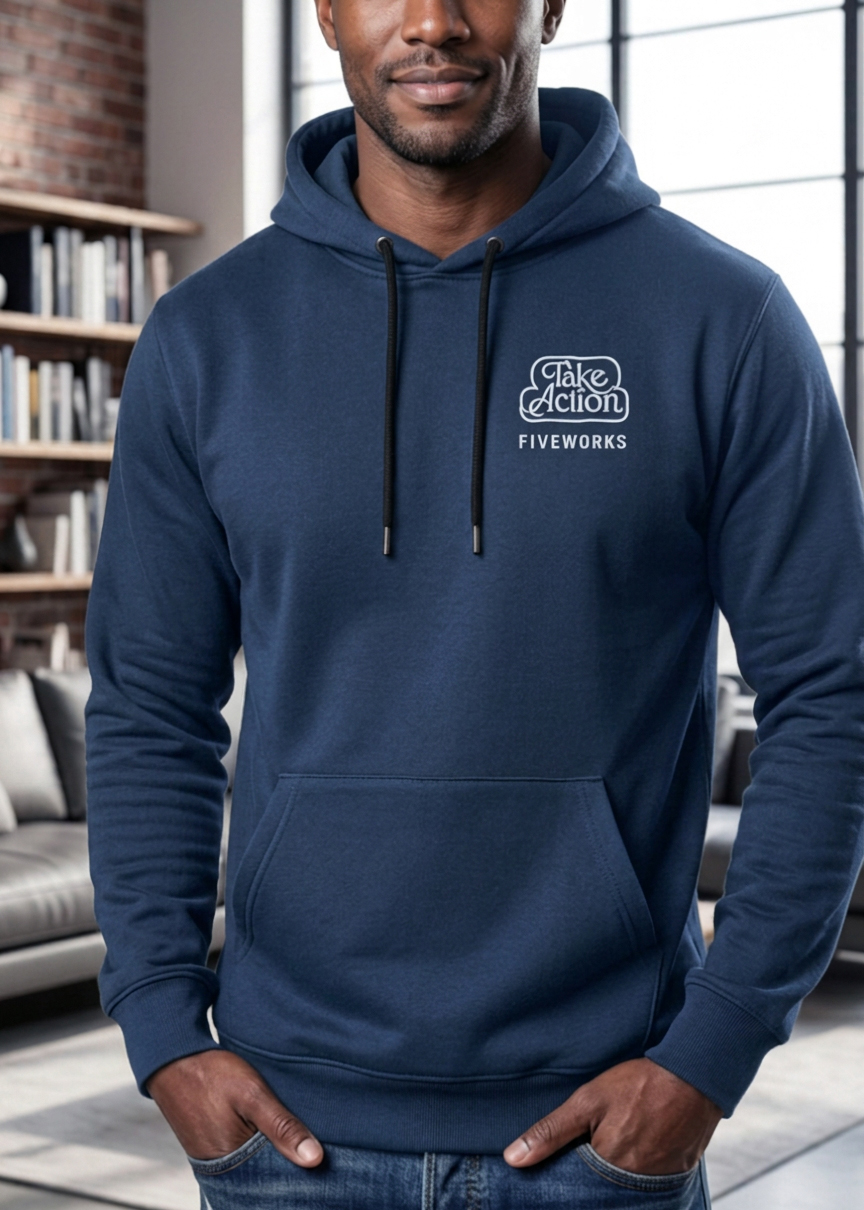 Pánská mikina RVCA fivevorks modrá Výroba Turecko