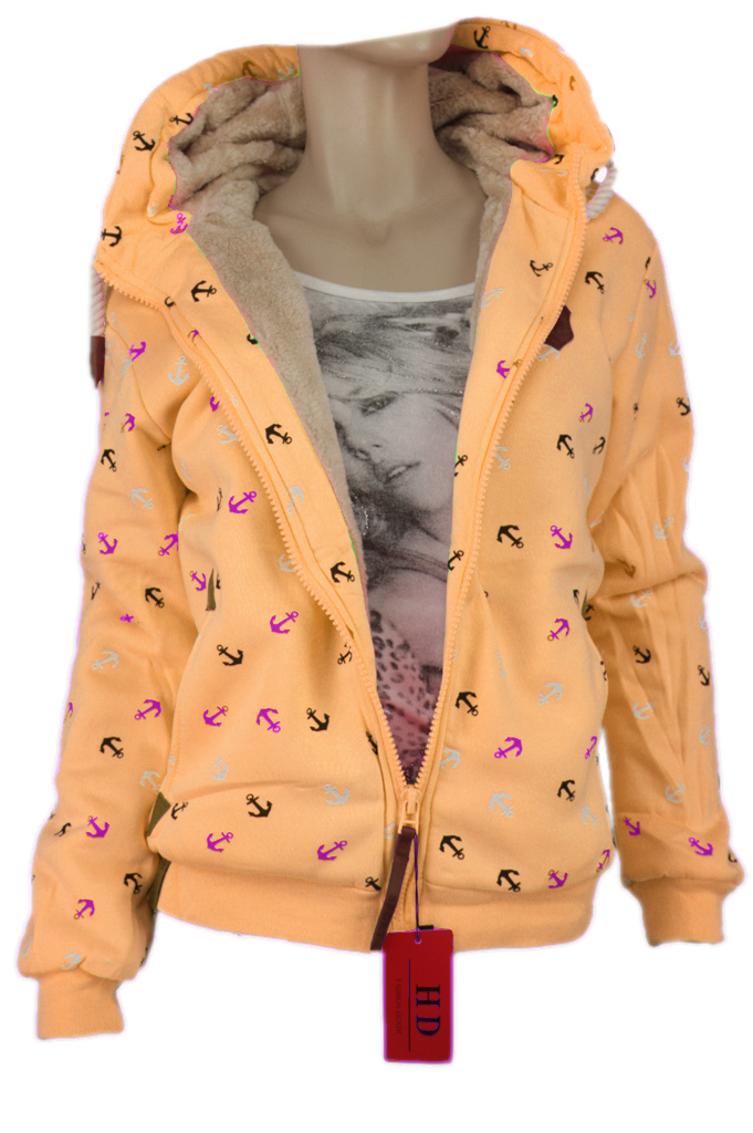 Dětská bundomikina s kožíškem okrová 