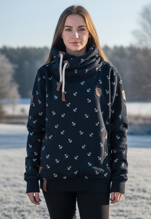 Dámská mikina - velké velikosti 2XL až 7XL modrá