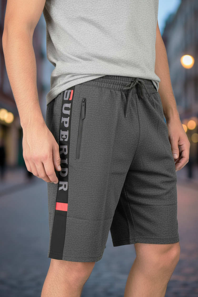 Pánské teplákové kraťasy světle šedý melír