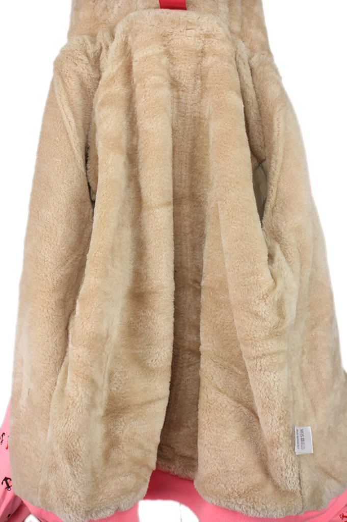 Dívčí bundomikina s kožíškem lososová Již pouze vel. 158