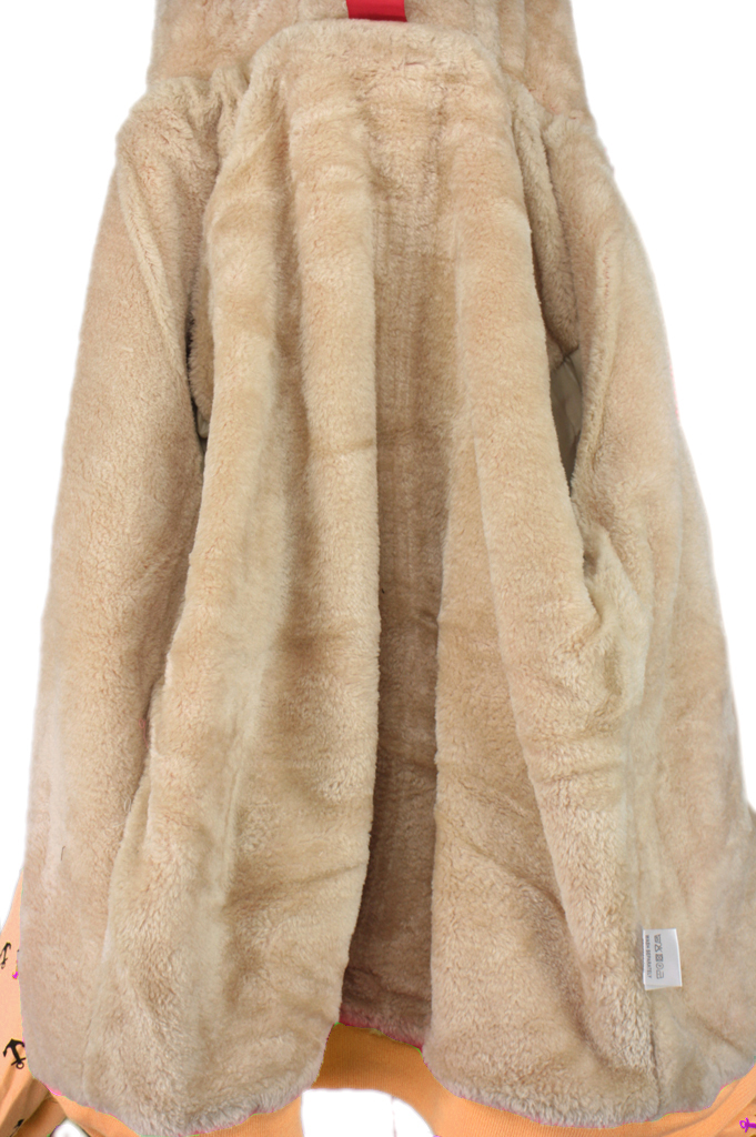 Dětská bundomikina s kožíškem okrová 