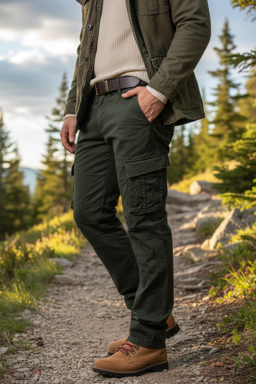 Letní pánské kapsáše  LOSHAN :  khaki