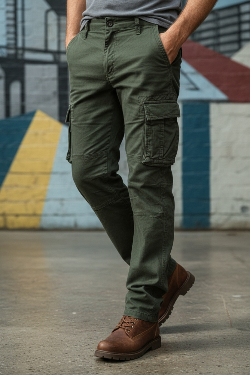 Letní pánské kapsáše  LOSHAN :  khaki