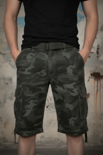 Pánské maskáčové kraťasy + pásek loshan  