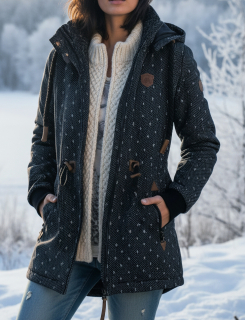 Dámská zimní parka VINTE velké velikosti 2XL až 6XL tmavě modrá