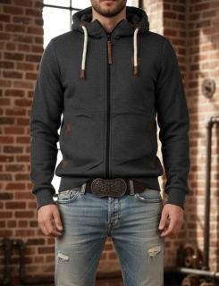 Pánská mikina tm. šedá velké velikosti 4XL až 7XL Již pouze vel. 5XL
