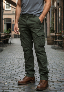 Letní pánské kapsáše  LOSHAN :  khaki