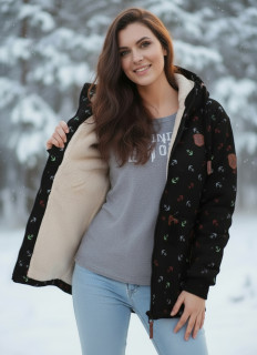 Dámská bundomikina zateplení kožíšek černá velké velikosti 4XL až 7XL 