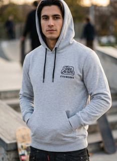 Pánská mikina RVCA fivevorks světle šedý melír Turecko